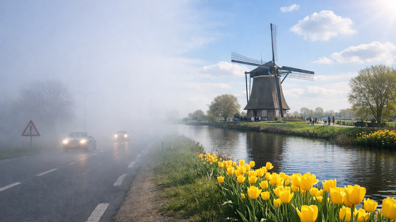 Hollanda’da Yoğun Sis Uyarısı: Öğleden Sonra Bahar Havası
