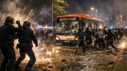 Utrecht’te Olaylı Gece: 50 Kişilik Genç Grup Polisleri Havai Fişeklerle Taşladı, Otobüs Tahrip Edildi