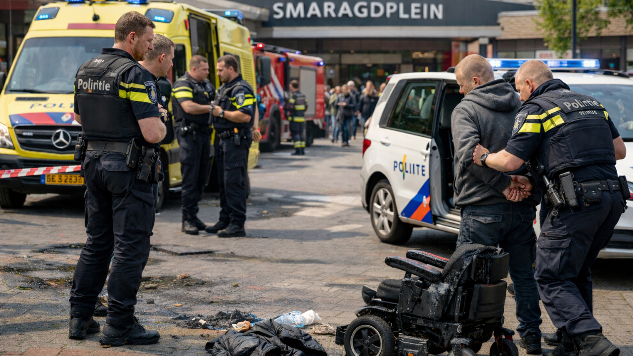 Utrecht’te Dehşet: Elektrikli Tekerlekli Sandalyedeki Adam Ateşe Verildi