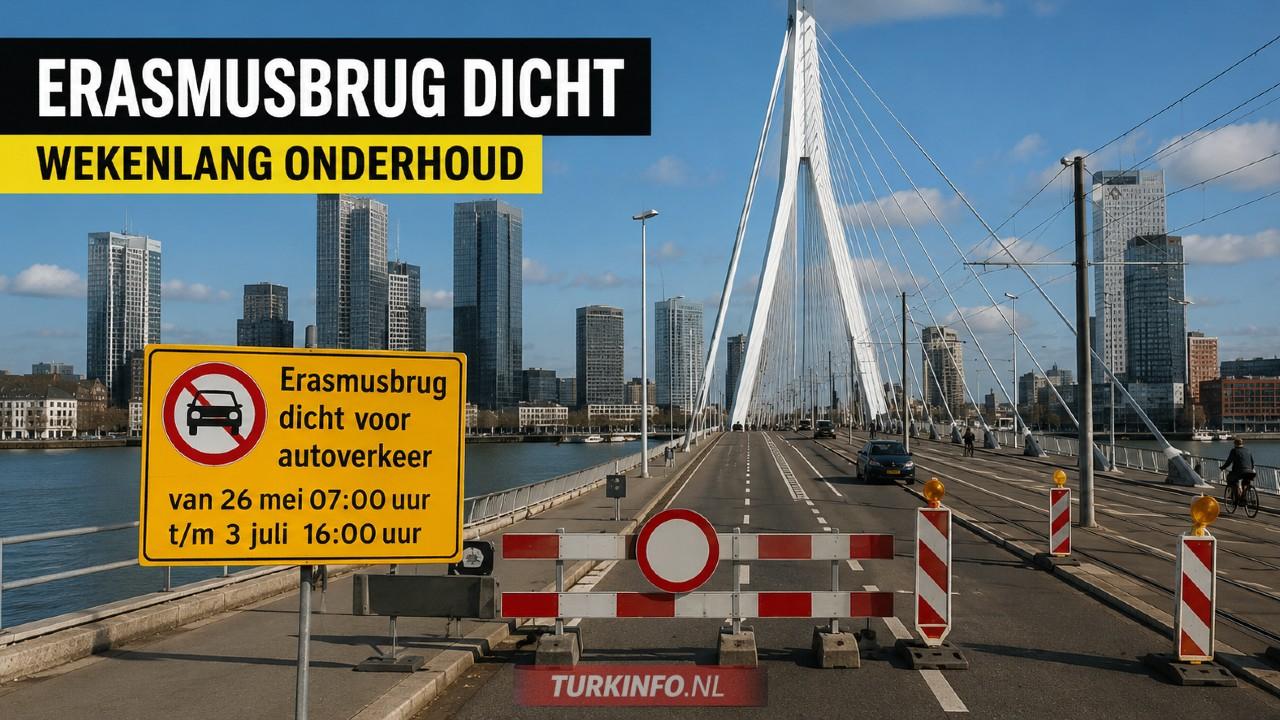 Rotterdam’da Büyük Trafik Krizi: Erasmus Köprüsü Haftalarca Araç Trafiğine Kapanıyor!