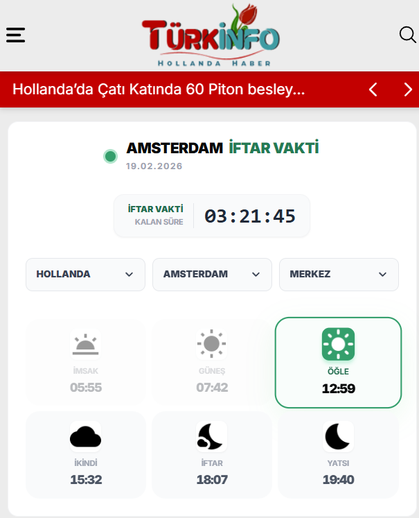 Hollanda İftar Vakti 2026 Hollanda İmsakiye, En Güncel ve Detaylı 2026 Ramazan Rehberi (Şehir Şehir)